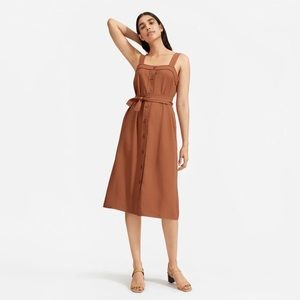 Everlane Japanese Go Weave Brown Picnic Dress